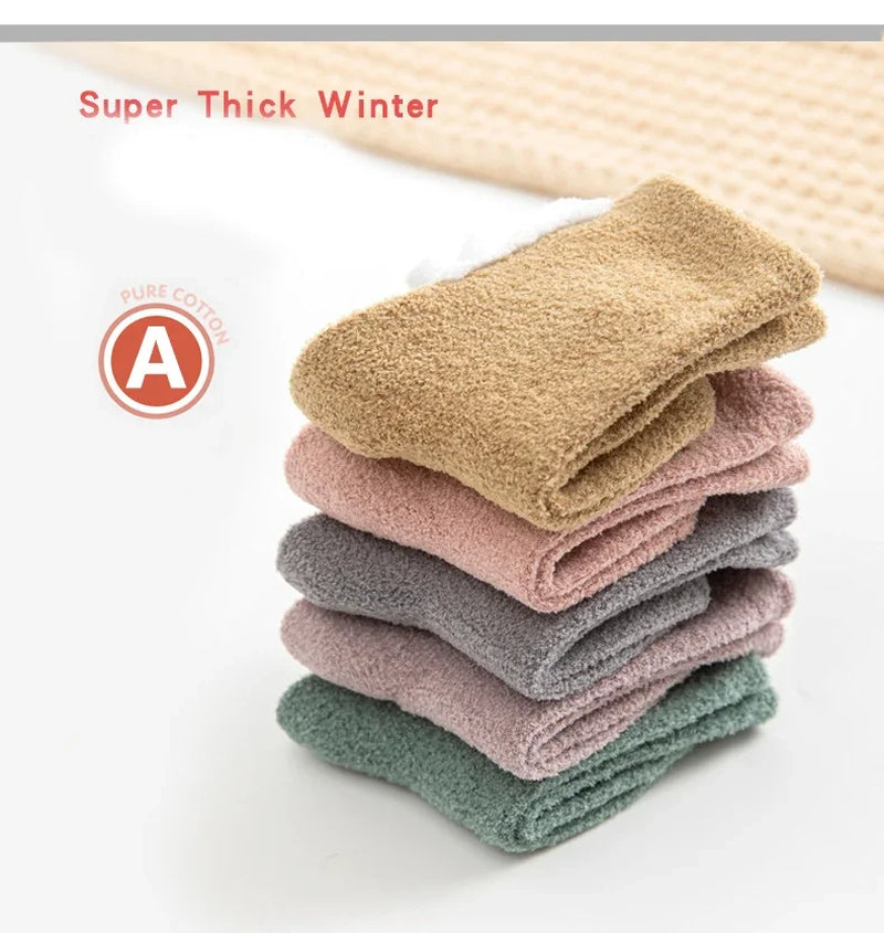 0-36M Autumn Winter Baby Newborn Coral Velvet Dinosaur Socks Boys and Girls Thick Floor Socks Toddler Antislip Warm Sleep Socks