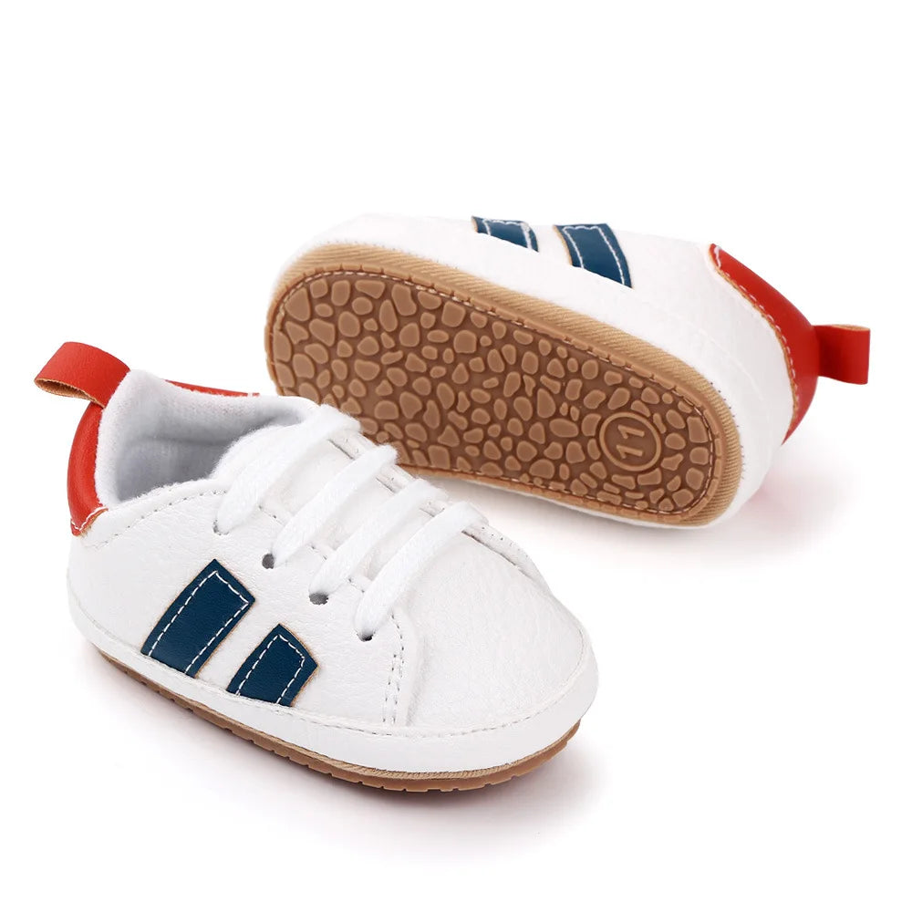 New Baby Shoes Retro Leather Boy Girl Shoes Multicolor Toddler Rubber Sole Anti-Slip First Walkers Infant Newborn Moccasins