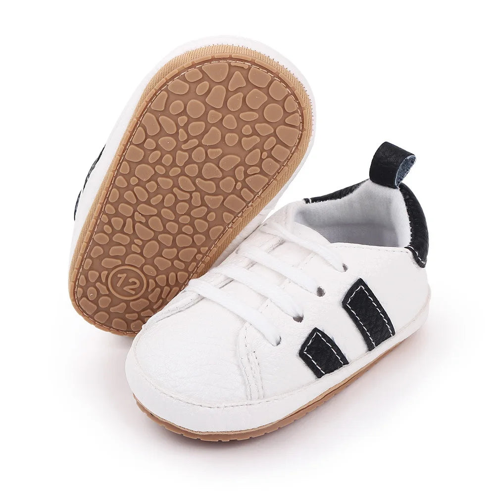 New Baby Shoes Retro Leather Boy Girl Shoes Multicolor Toddler Rubber Sole Anti-Slip First Walkers Infant Newborn Moccasins