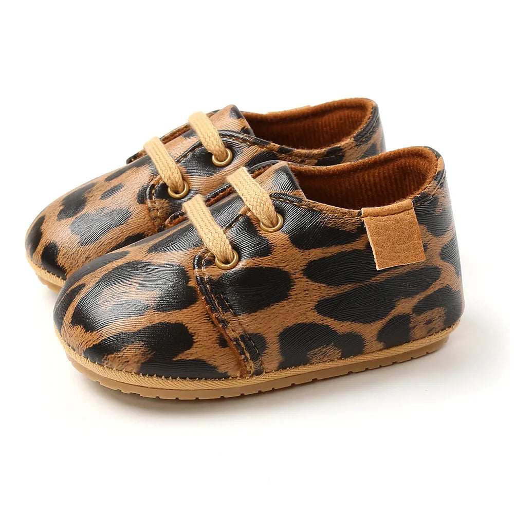 New Baby Shoes Retro Leather Boy Girl Shoes Multicolor Toddler Rubber Sole Anti-Slip First Walkers Infant Newborn Moccasins